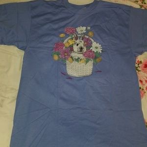 Blue bunny basket shirt